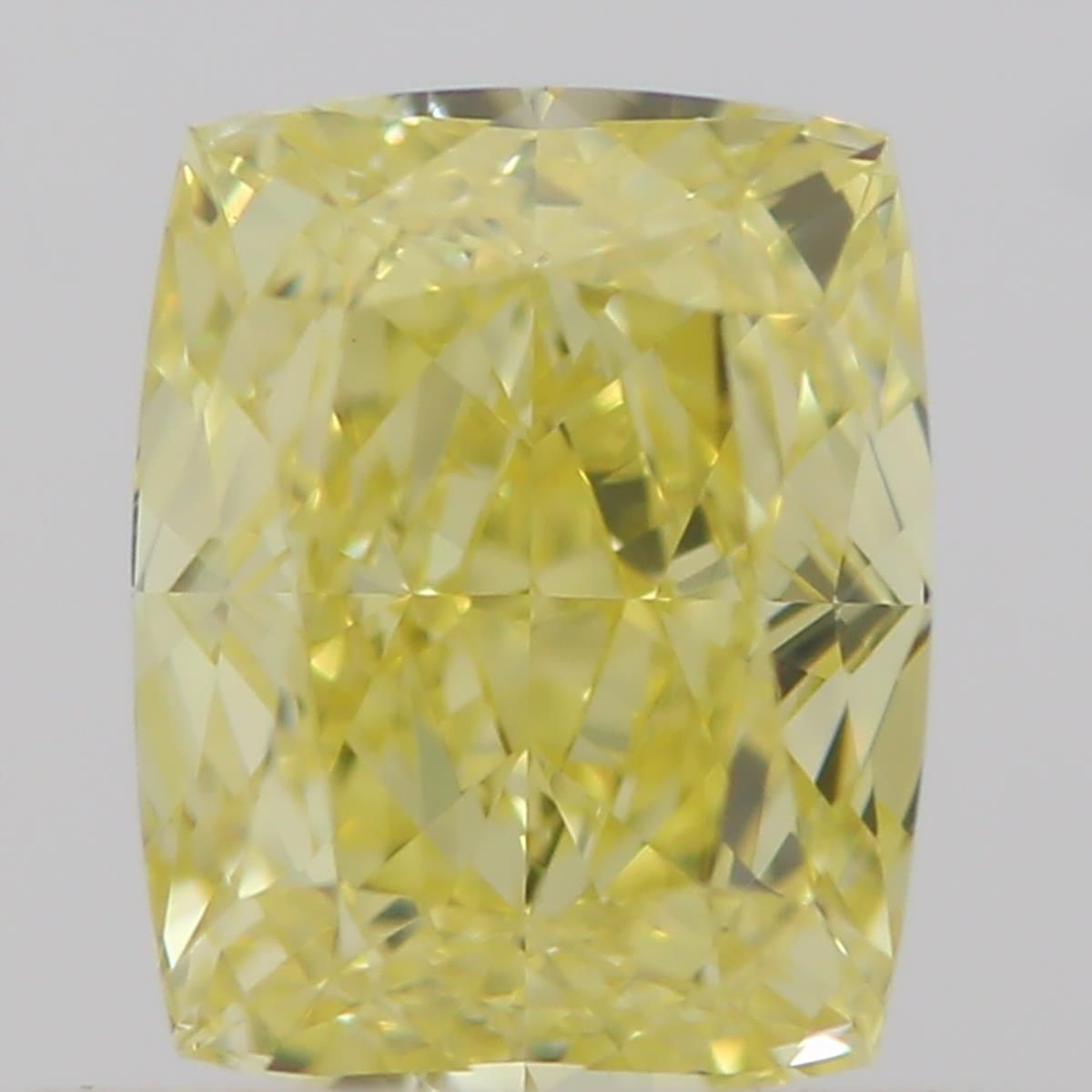 0.55 Carat Cushion brilliant Diamond Fancy Intense Yellow VVS2