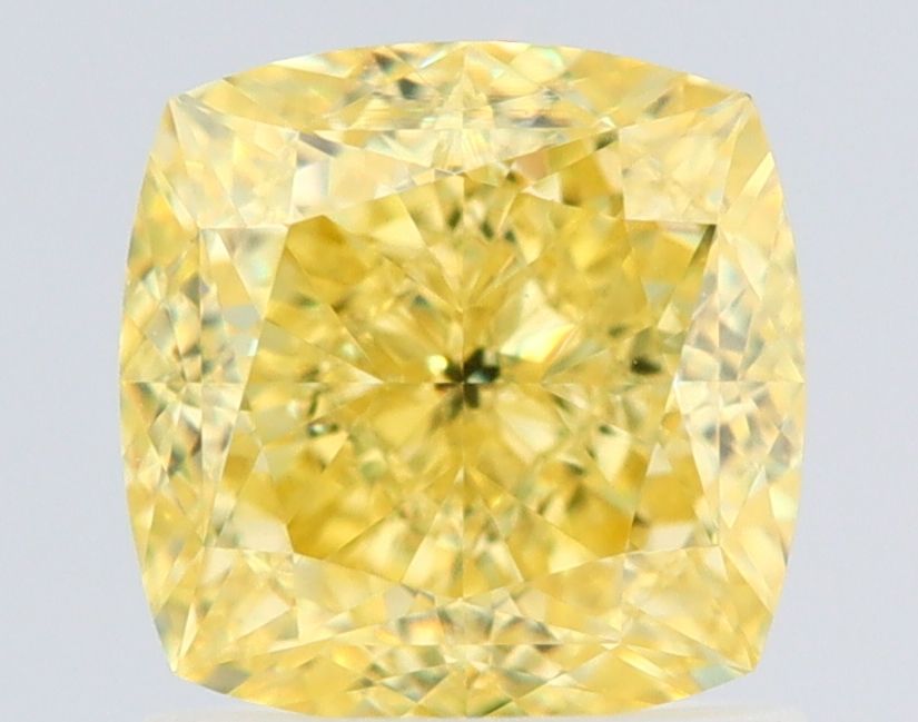 1.55 Carat Cushion brilliant Diamond Fancy Intense Yellow VS1
