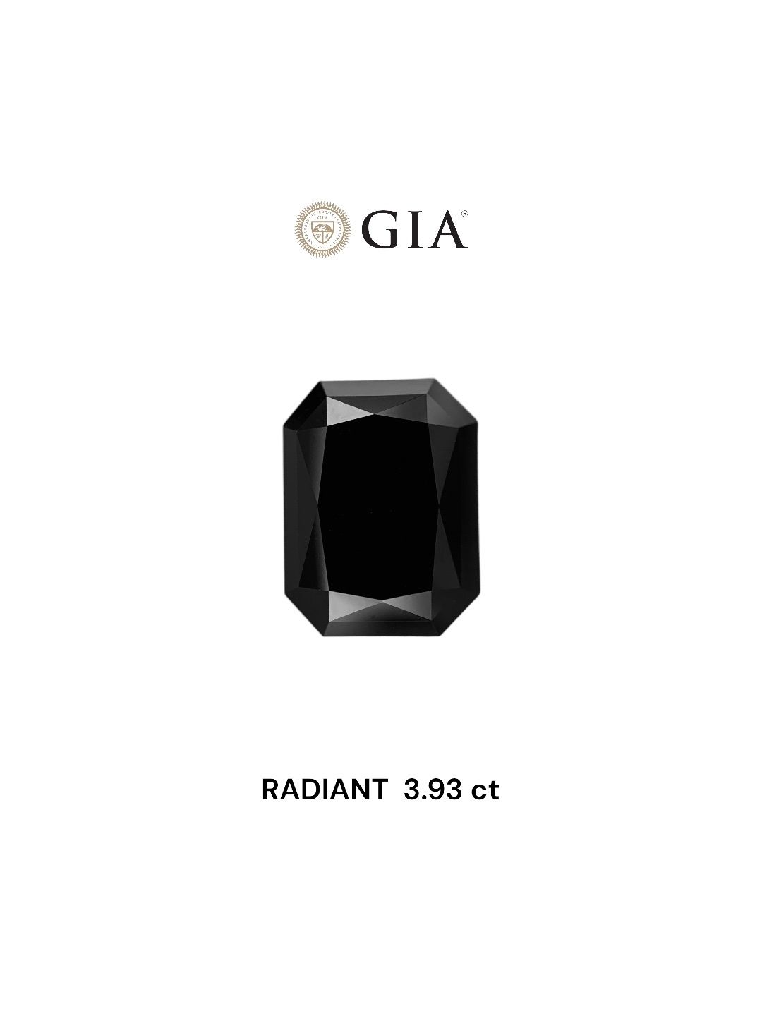 3.93 Carat Radiant Diamond Fancy Black VVS2