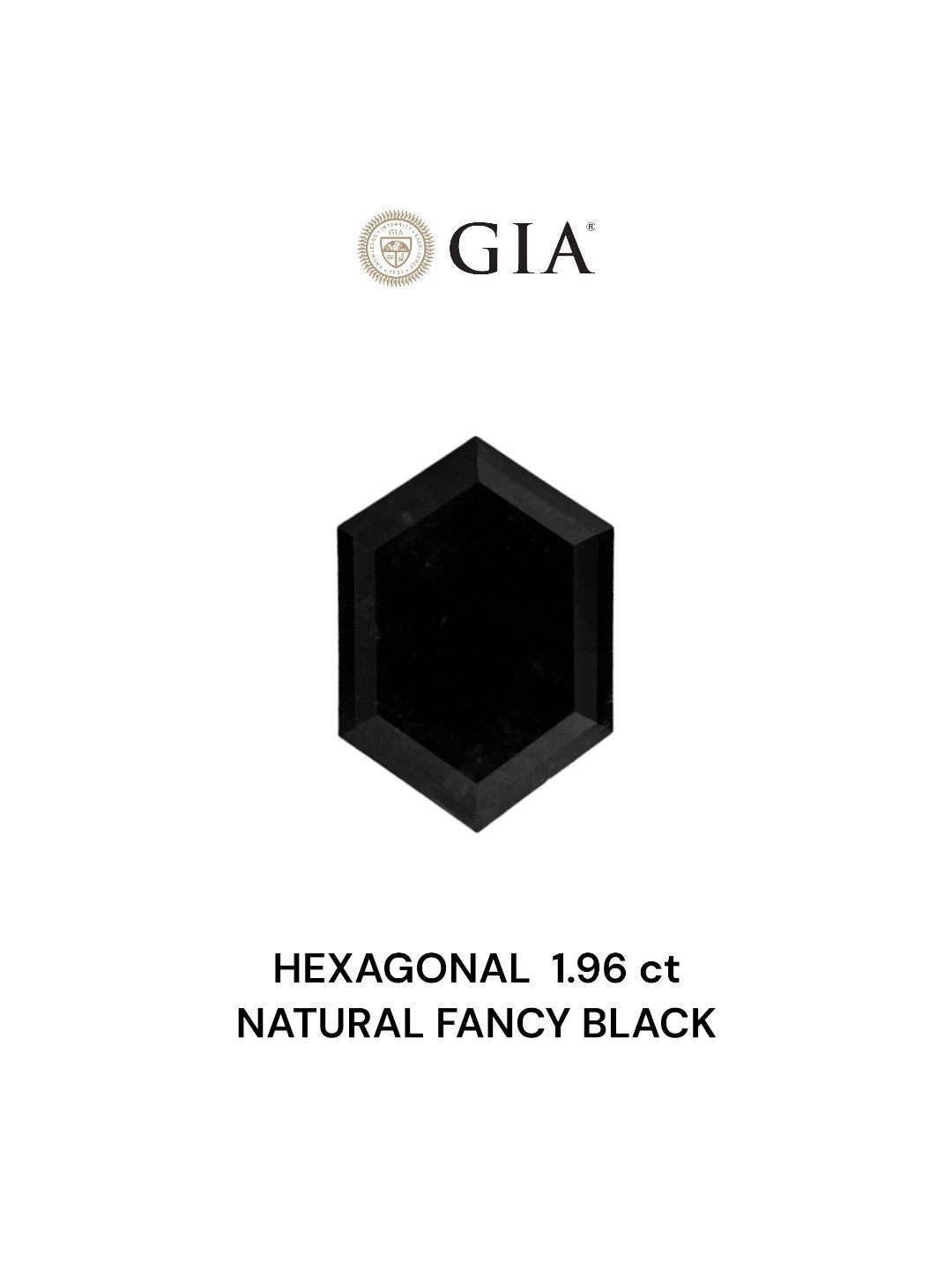 1.96 Carat Hexagonal Diamond Fancy Black VVS2