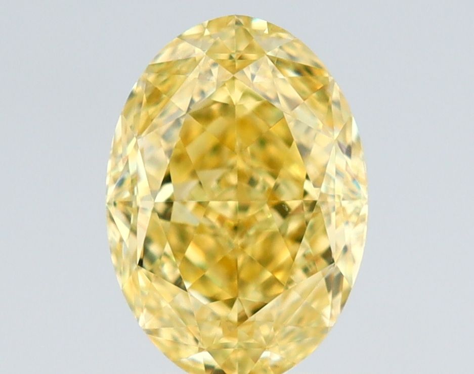 1.28 Carat Oval Diamond Fancy Intense Yellow VS2