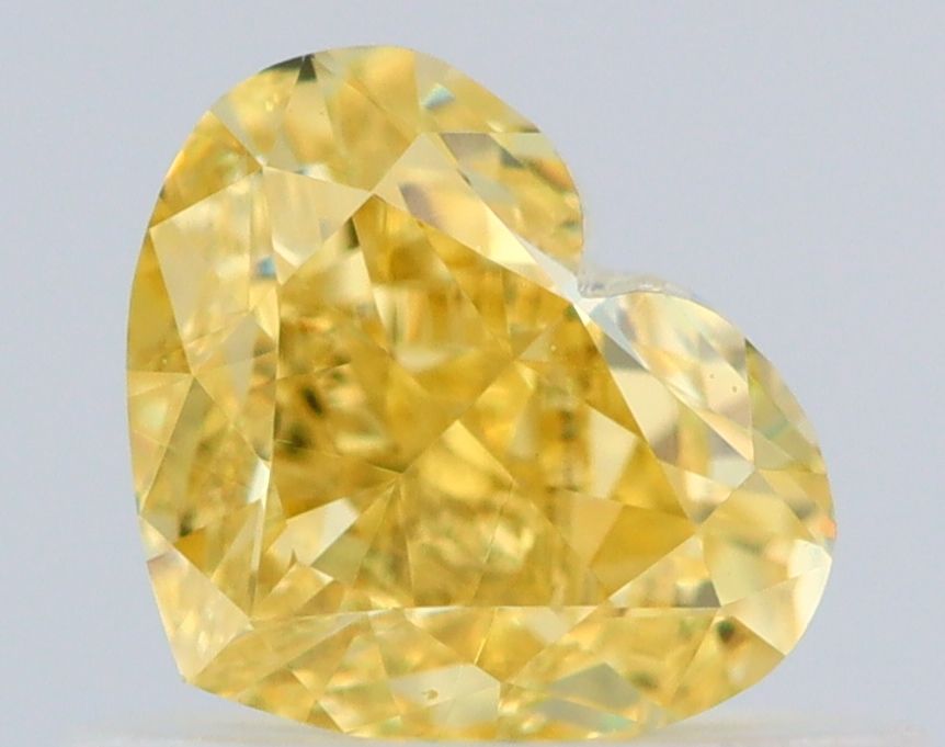 0.56 Carat Heart Diamond Fancy Intense Yellow VS1