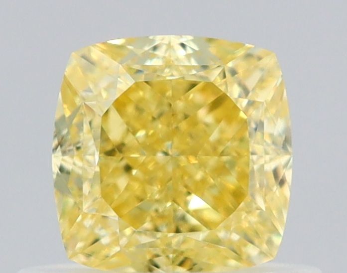 0.67 Carat Cushion brilliant Diamond Fancy Intense Yellow VVS1