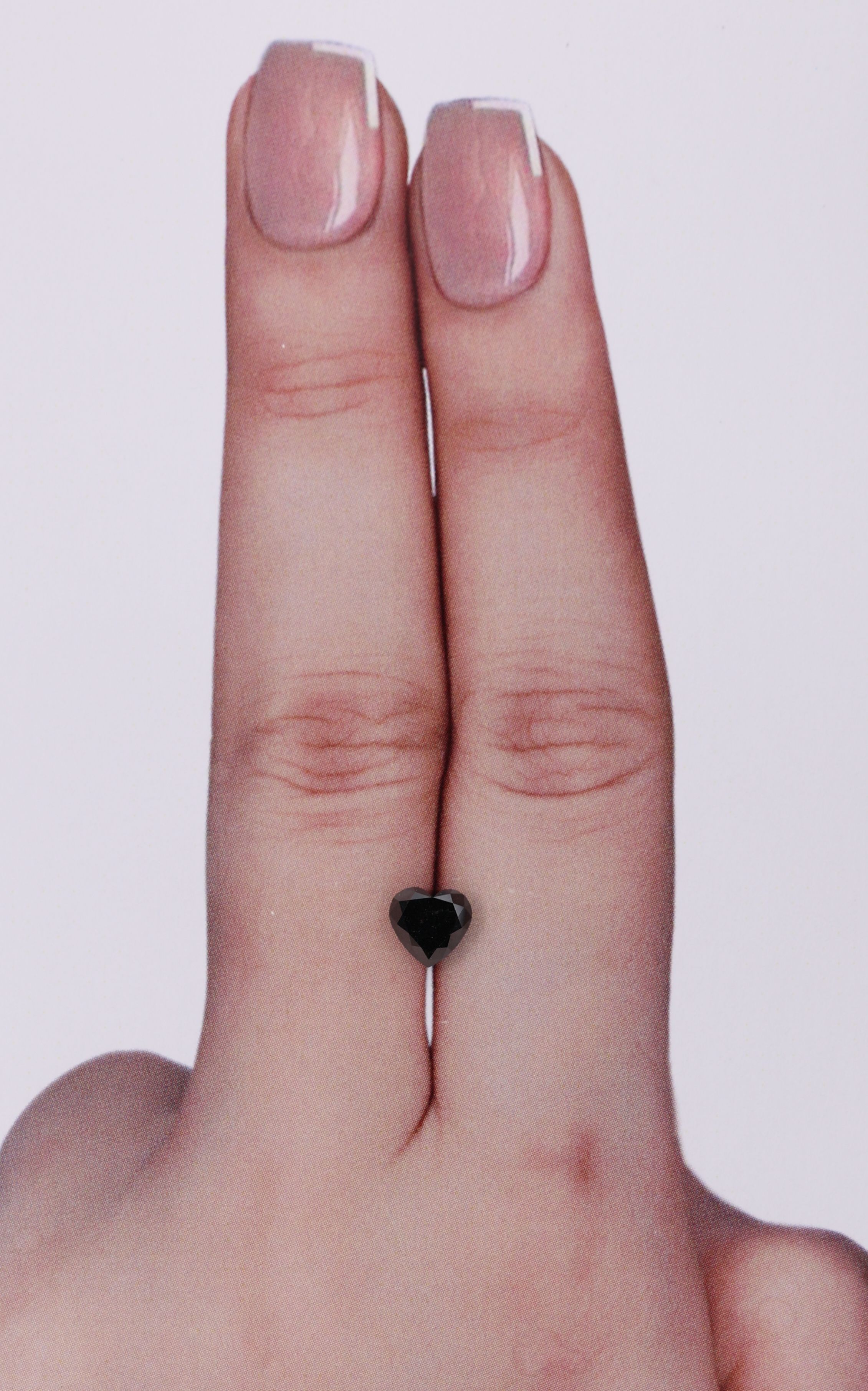 0.79 Carat Heart Diamond Black 