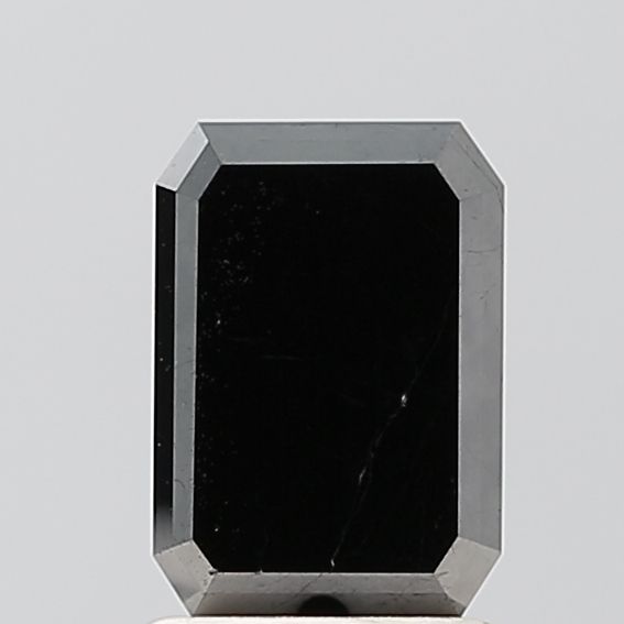1.43 Carat Emerald Diamond Black VS2