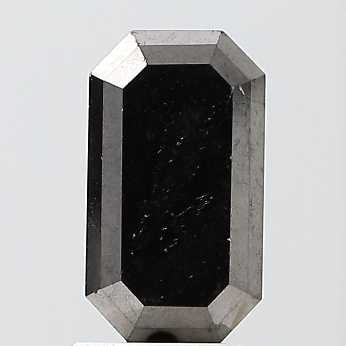 1.77 Carat Emerald Diamond Black VS1