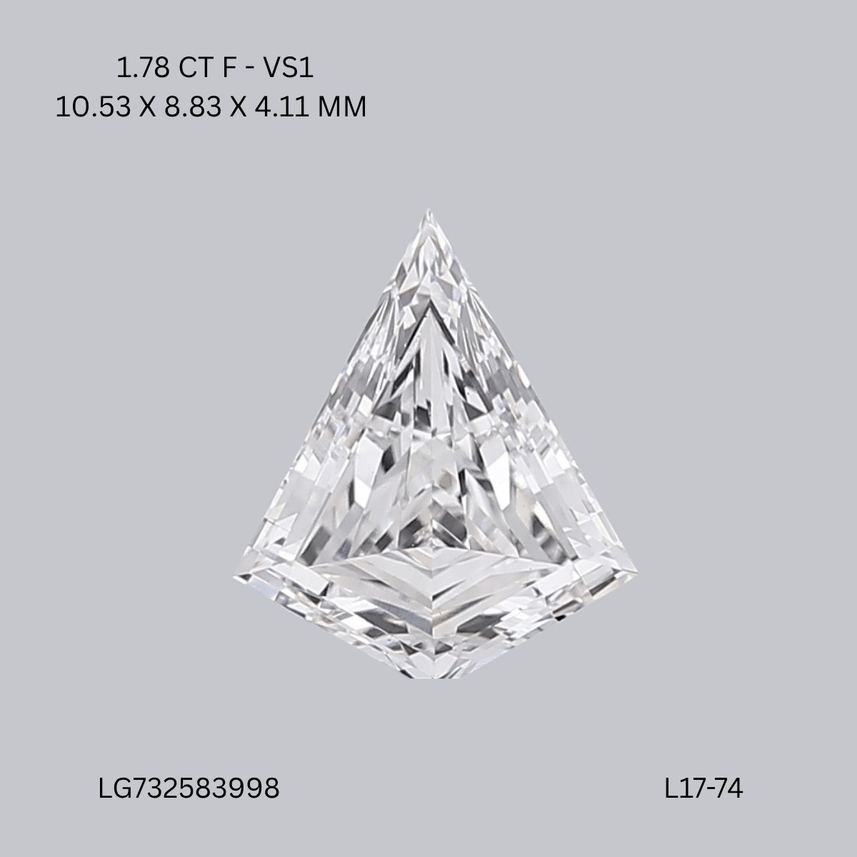 1.78 ct lab-grown Kite Diamond