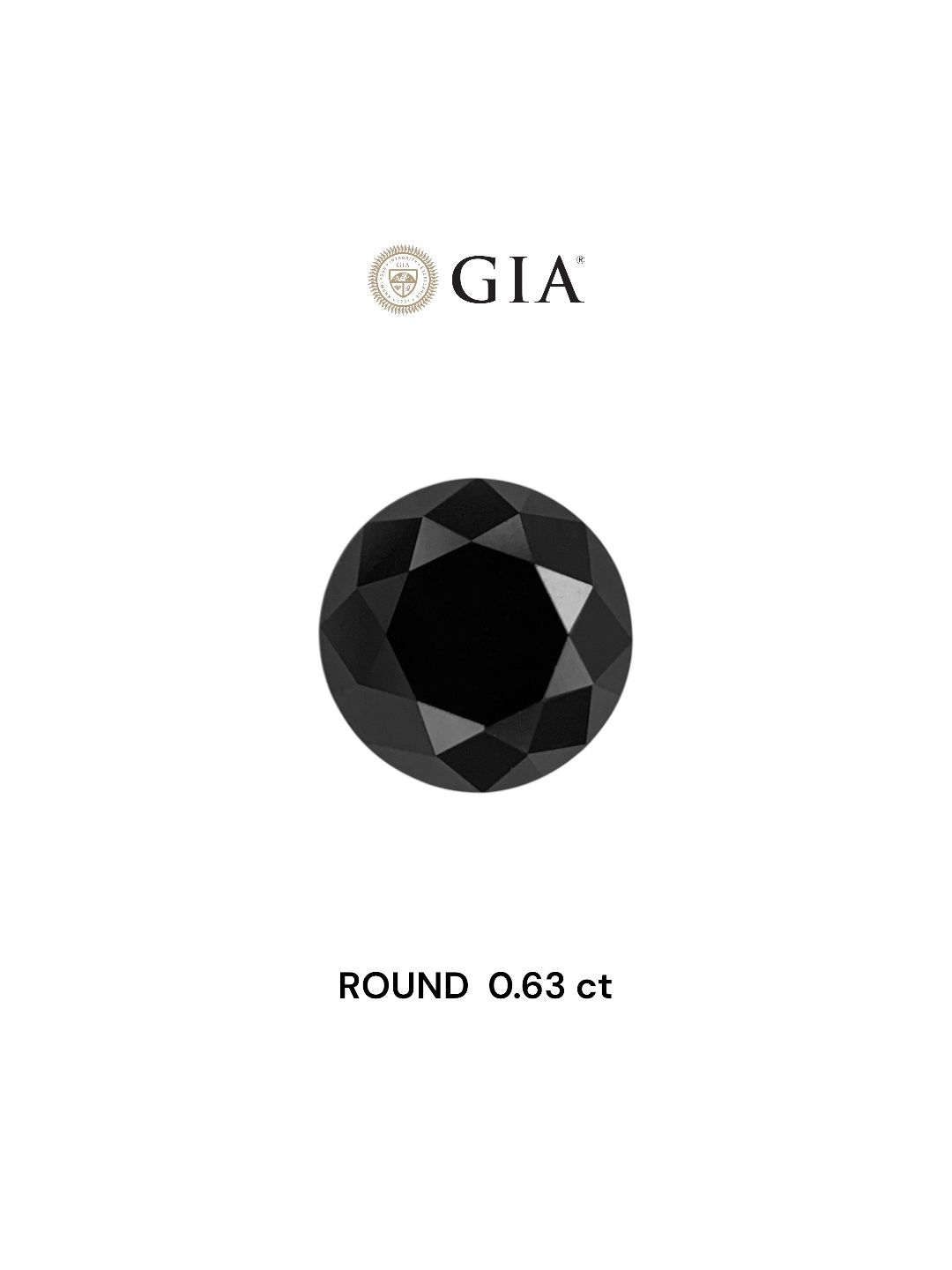0.63 Carat Round Diamond Fancy Black VVS2