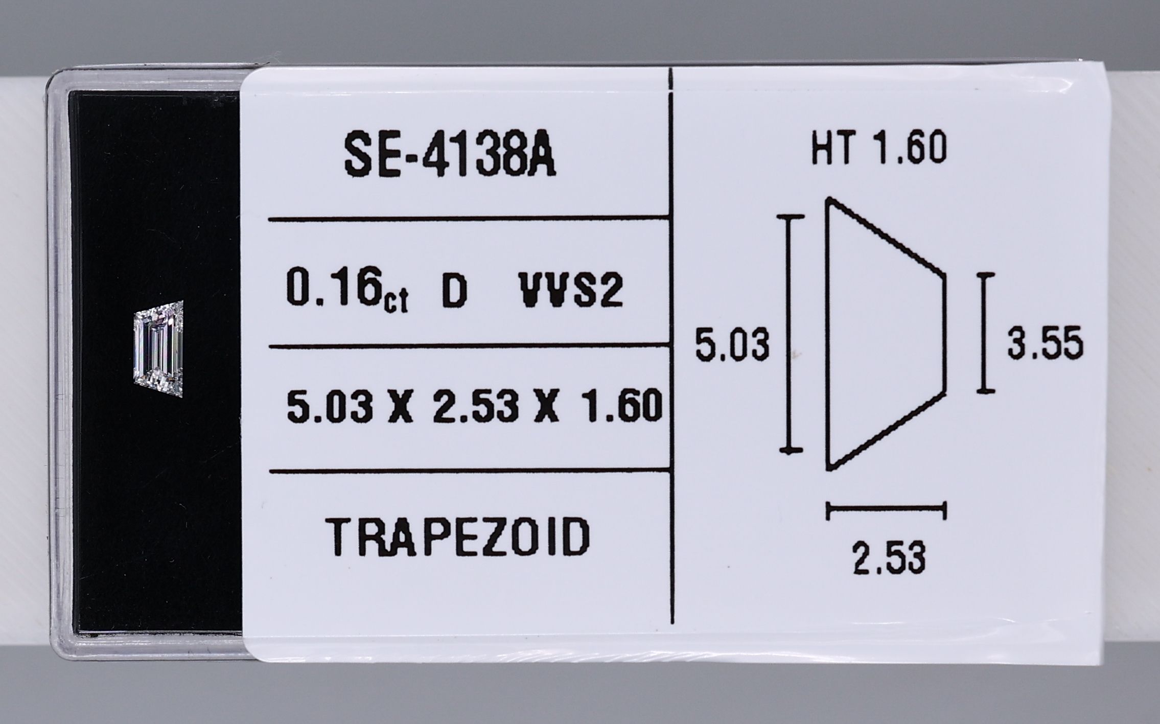 0.16ct Trapezoid D VVS2