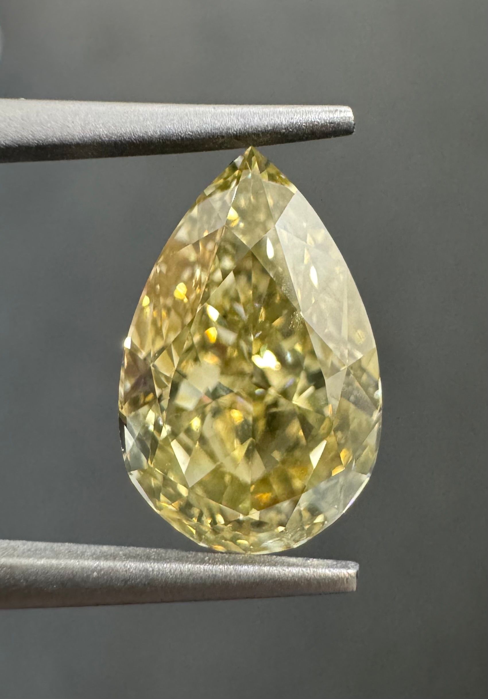 2.45 Carat Pear Diamond Fancy Brownish Greenish Yellow SI1