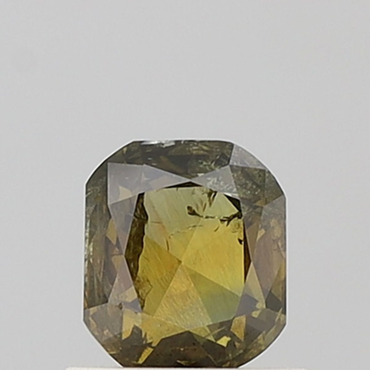 0.84 Carat Cushion brilliant Diamond Greenish Yellow I1