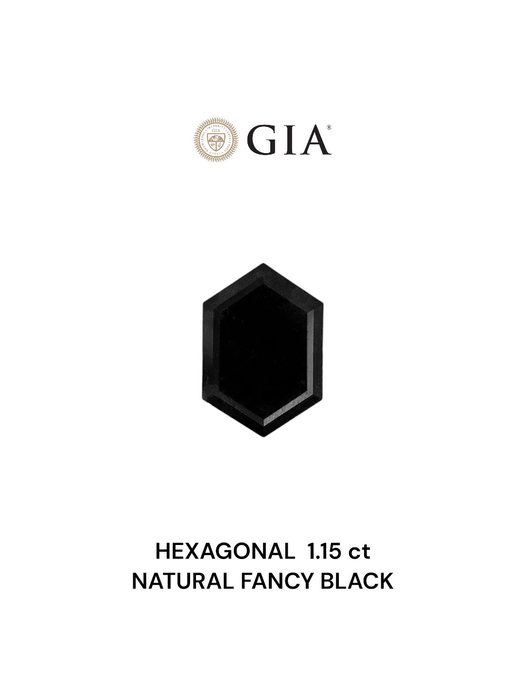 1.15 Carat Hexagonal Diamond Fancy Black VVS2