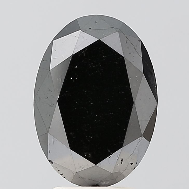 3.11 Carat Oval Diamond Fancy Black VS2