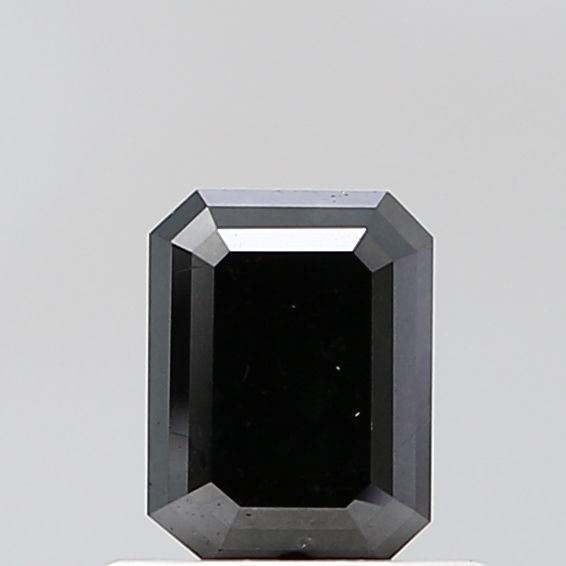 0.74 Carat Emerald Diamond Black VVS2