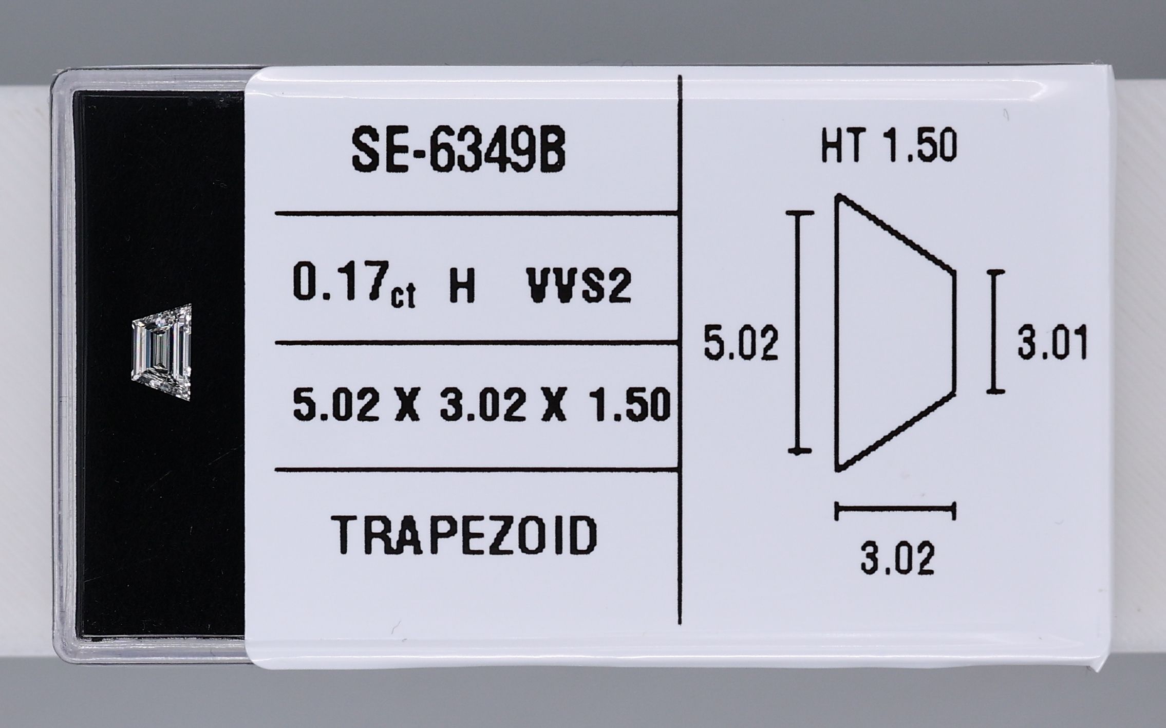 0.17ct Trapezoid H VVS2