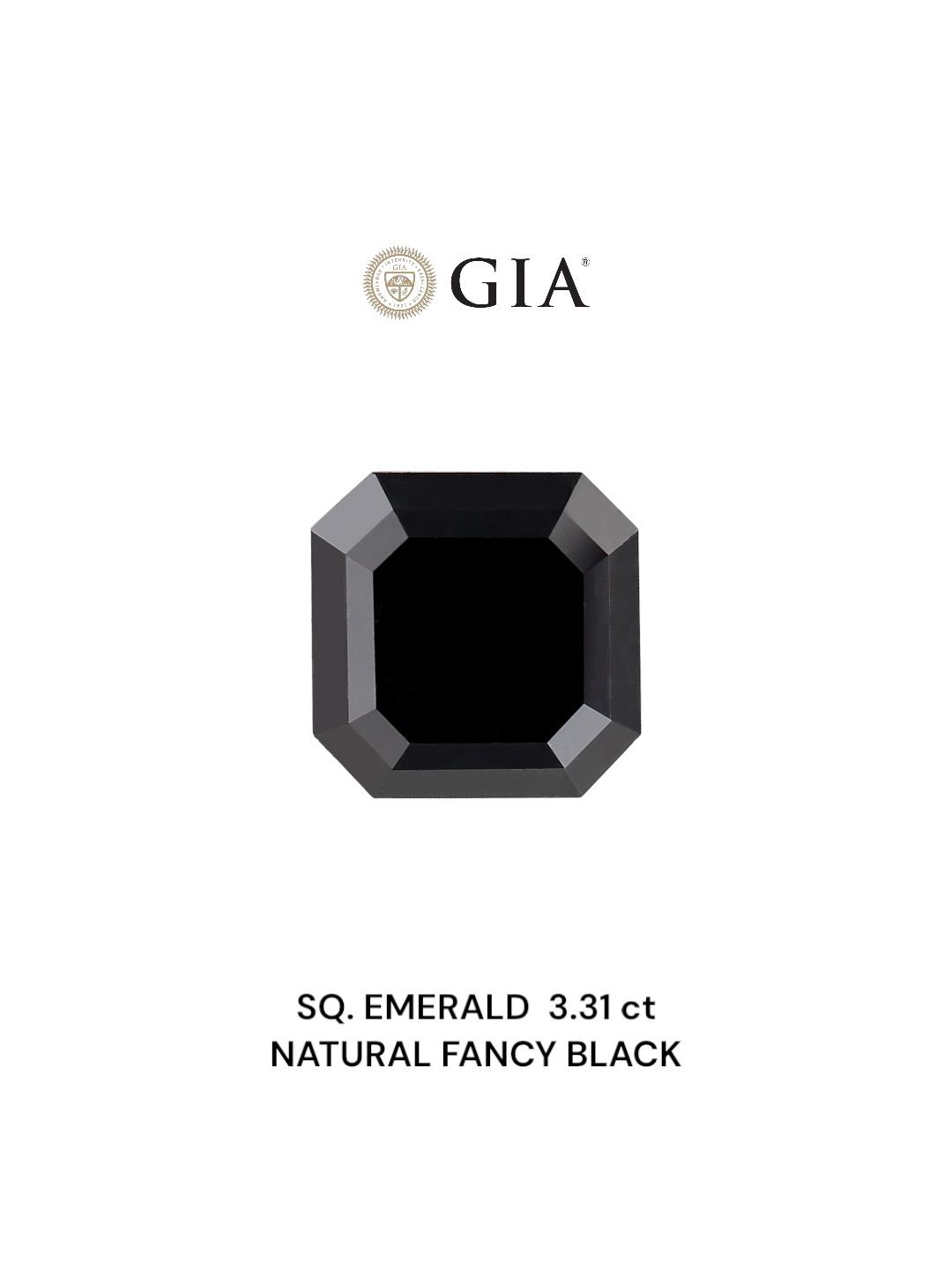 3.31 Carat Square emerald Diamond Fancy Black VVS2
