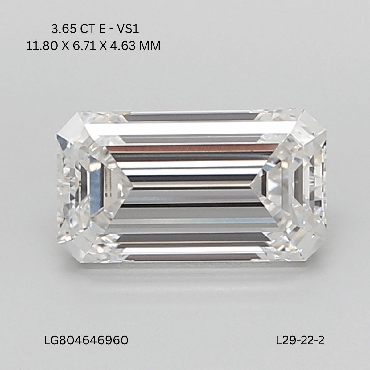 3.65 ct. emerald Lab Grown Diamond front image