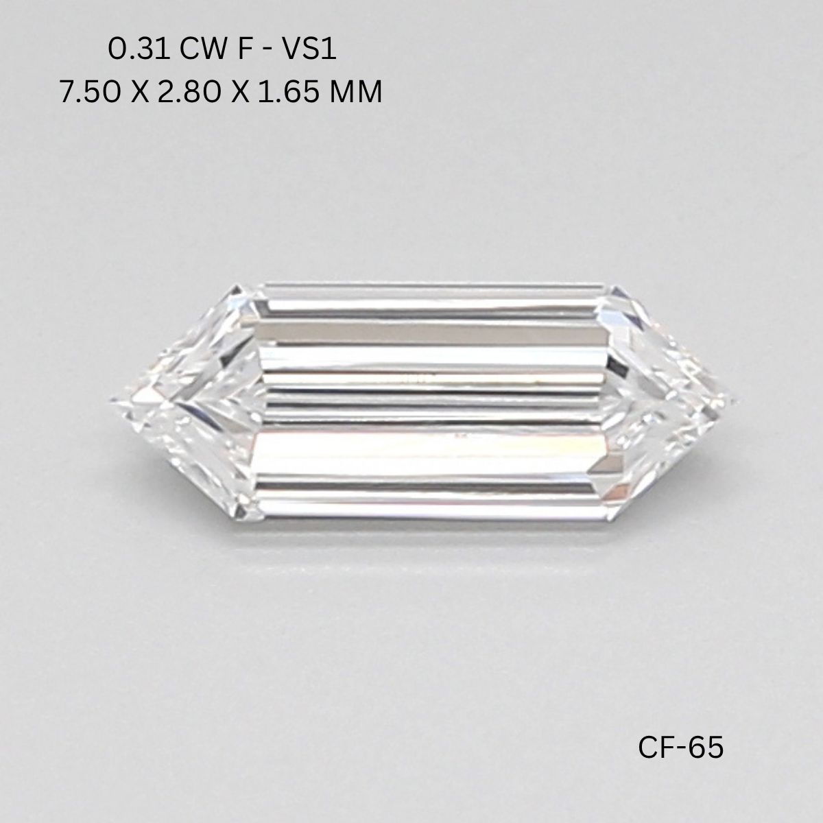 0.31 Carat Hexagonal Diamond F VS1