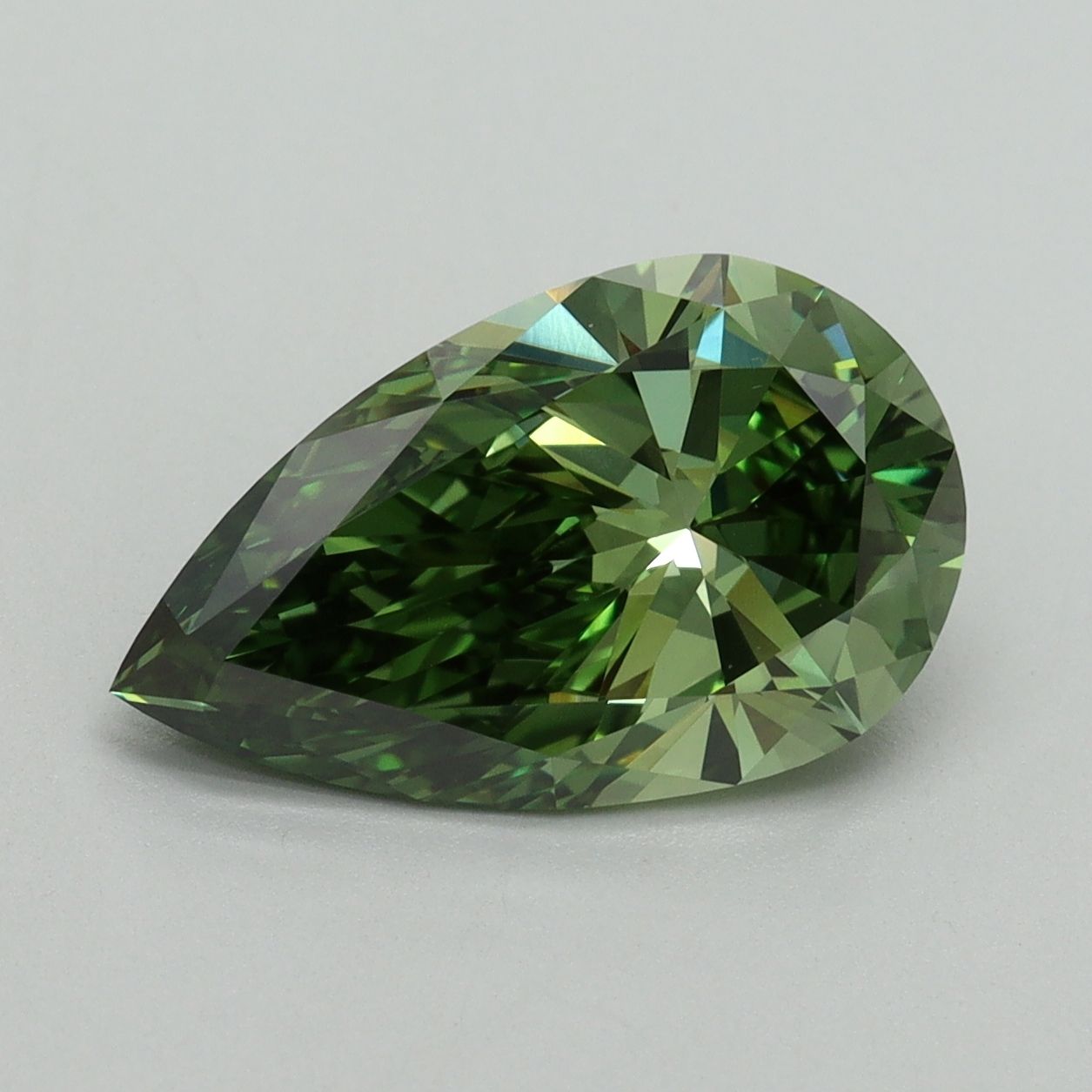 GOCCIA 3.01ct FANCY VIVIDO VERDE VS1  EX EX NULLA