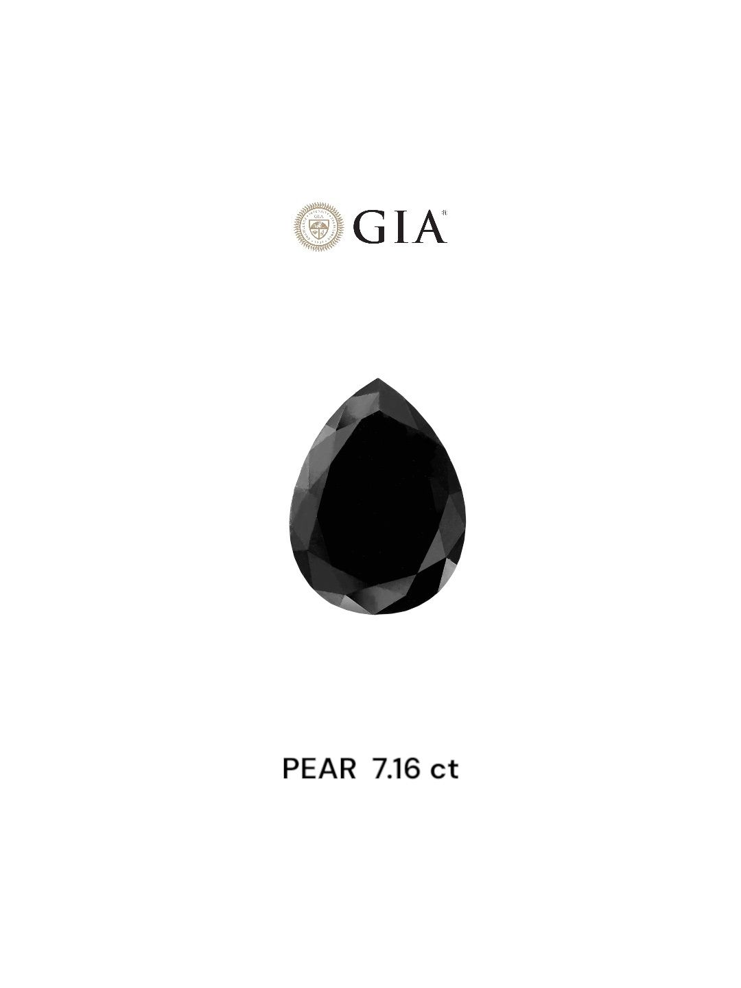 7.16 Carat Pear Diamond Fancy Black VVS2