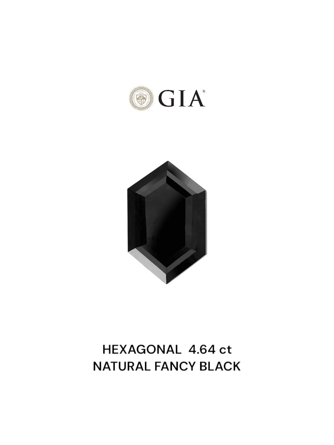 4.64 Carat Hexagonal Diamond Fancy Black VVS2