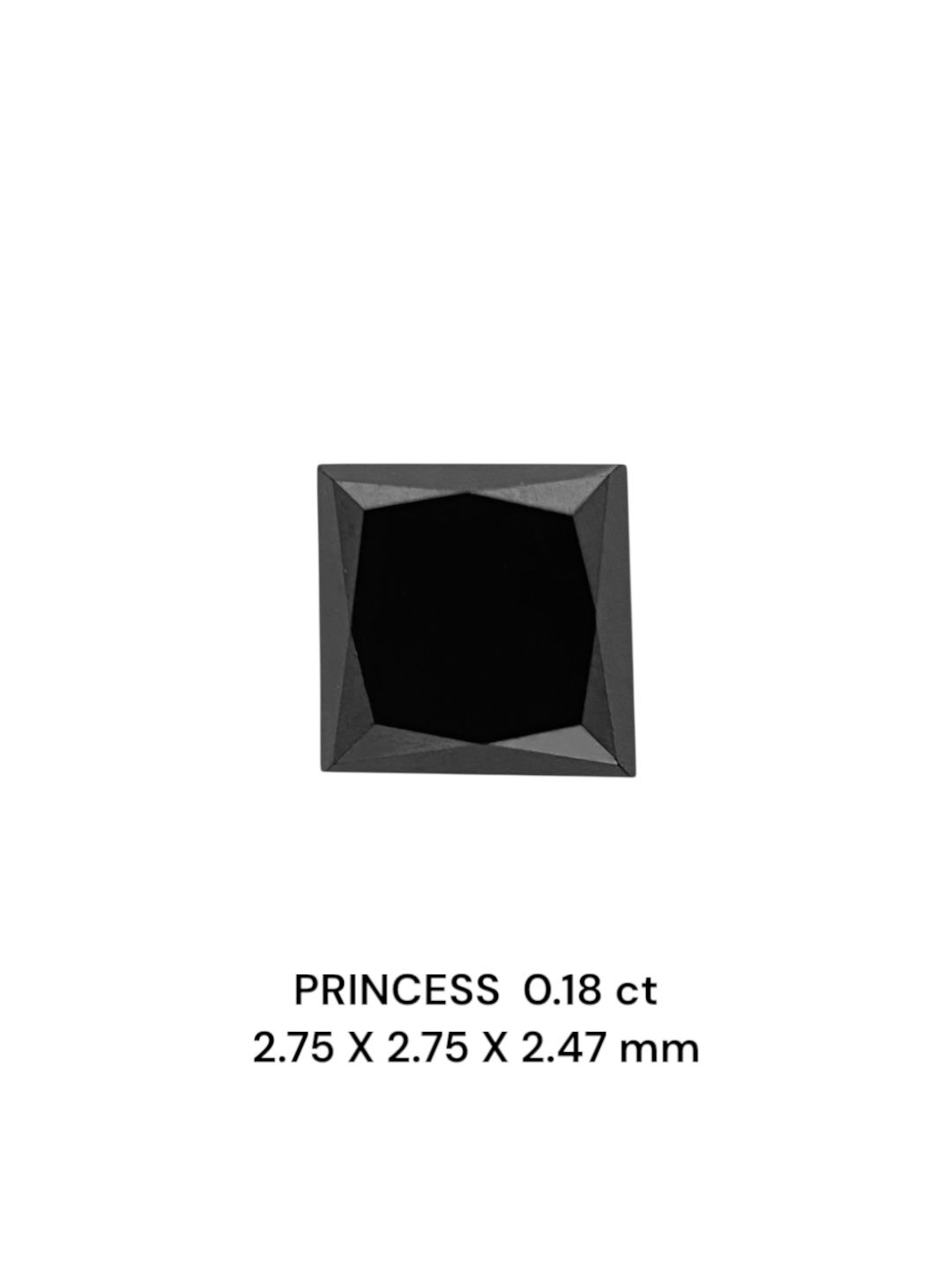 0.18 Carat Princess Diamond Fancy Black VVS2