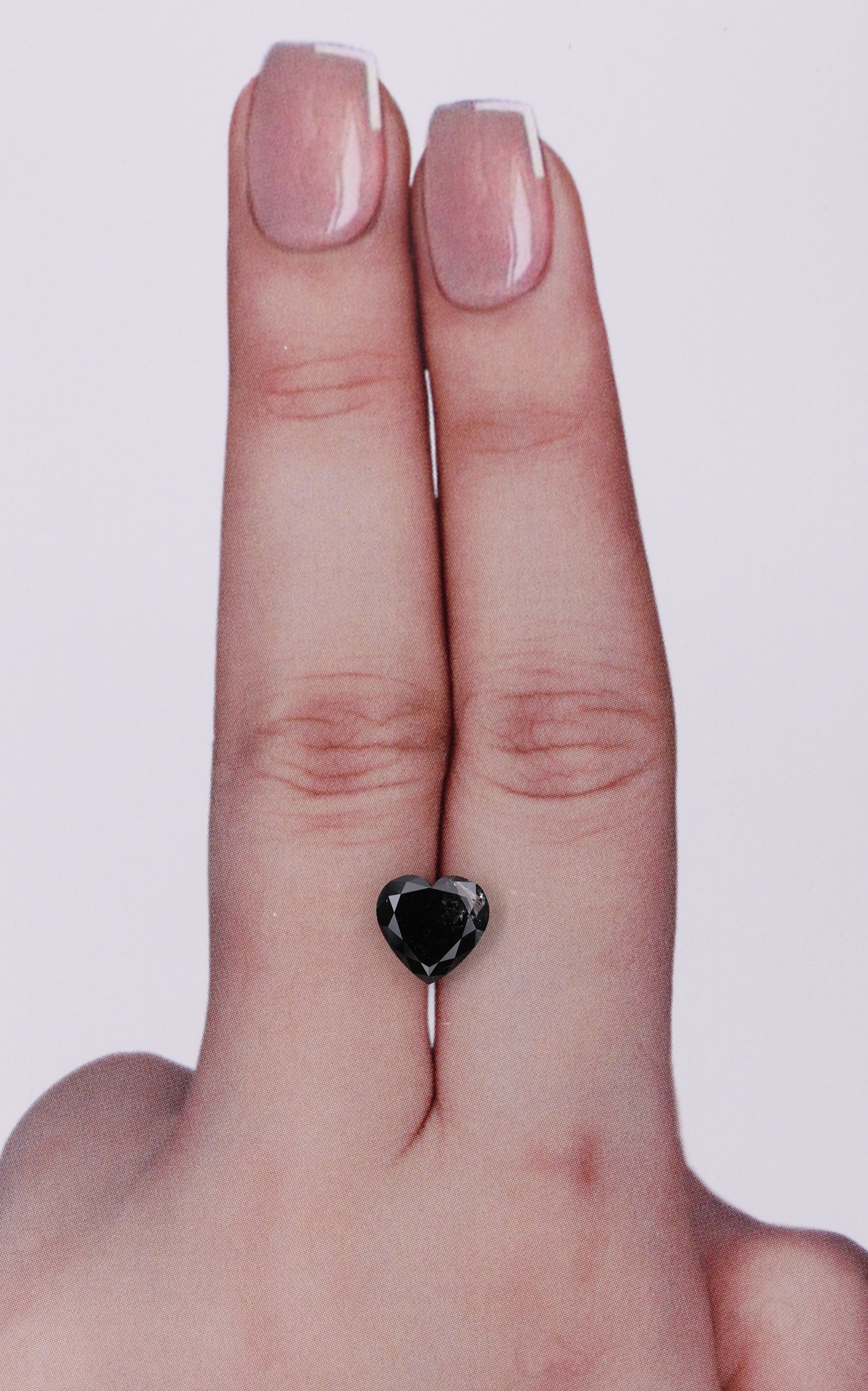 1.44 Carat Heart Diamond Black 