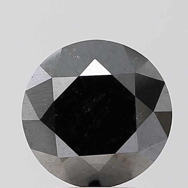 2.95 Carat Round Diamond Black VVS2