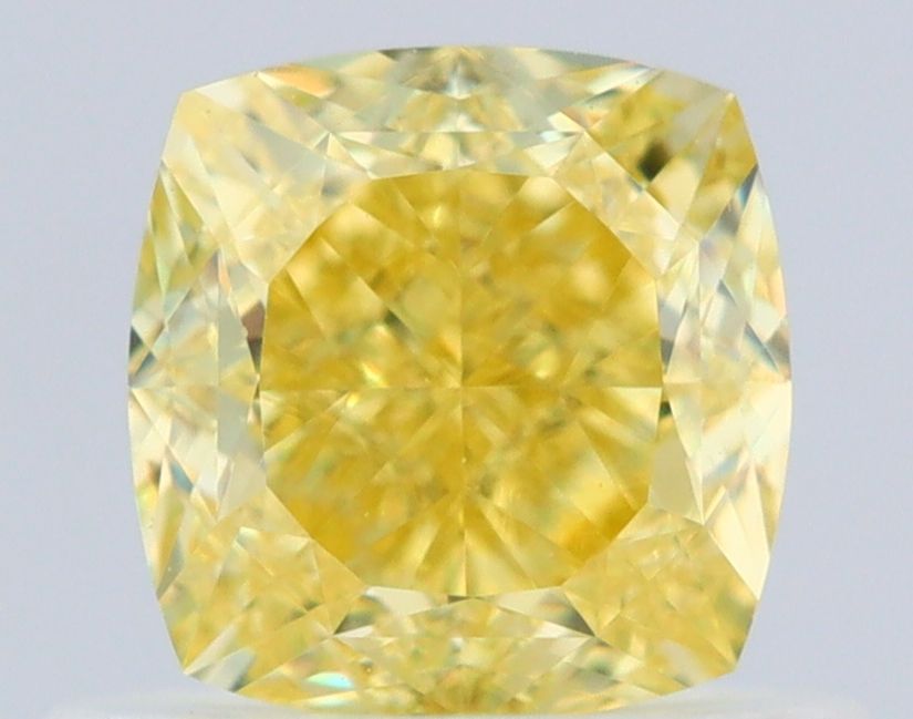 0.72 Carat Cushion brilliant Diamond Fancy Intense Yellow FL