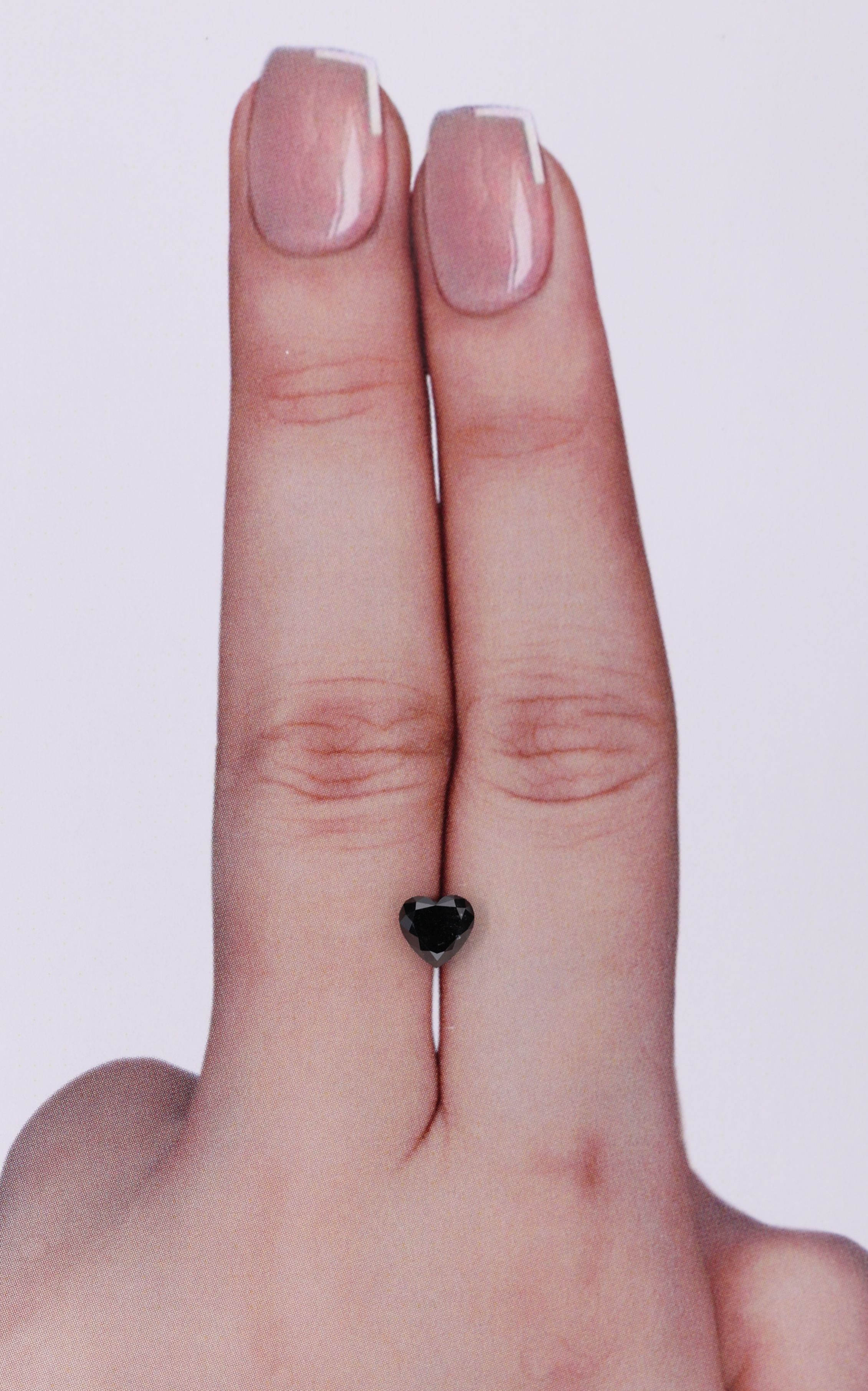 0.64 Carat Heart Diamond Fancy Black VVS2