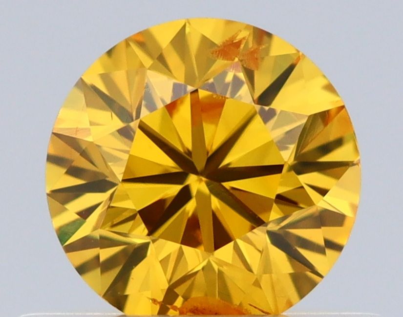 0.45 Carat Round Diamond Fancy Vivid Orangey Yellow I1