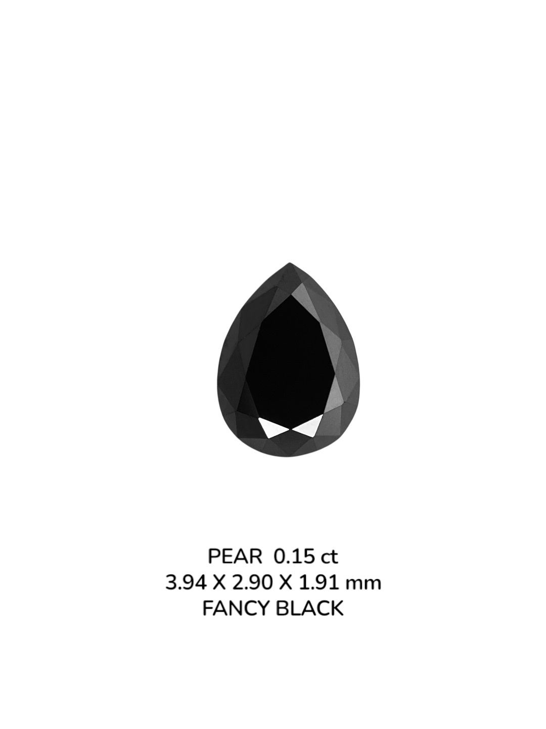 0.15ct Pear BLACK VVS2