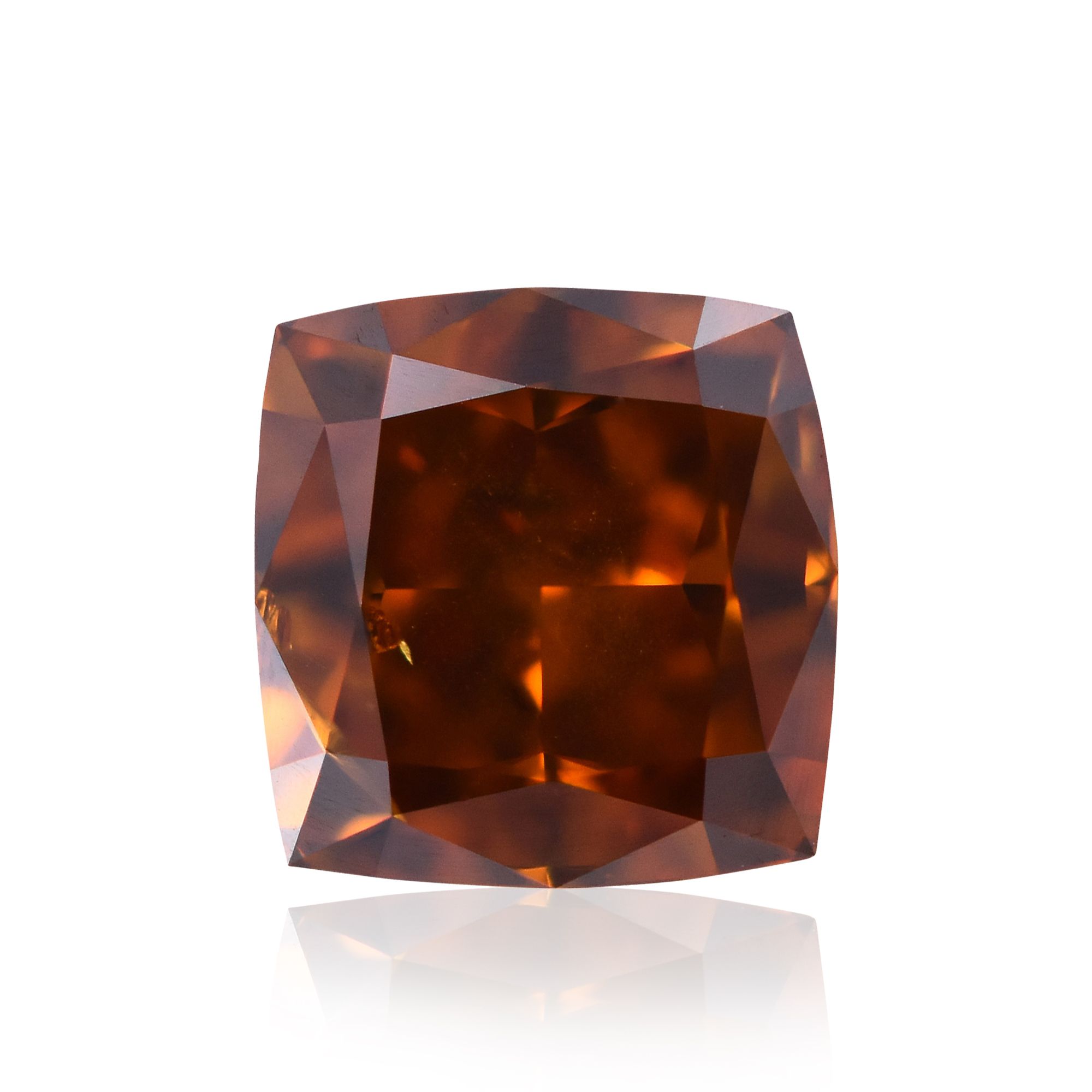 0.72 Carat Cushion brilliant Diamond Fancy Deep Brownish Orange I1