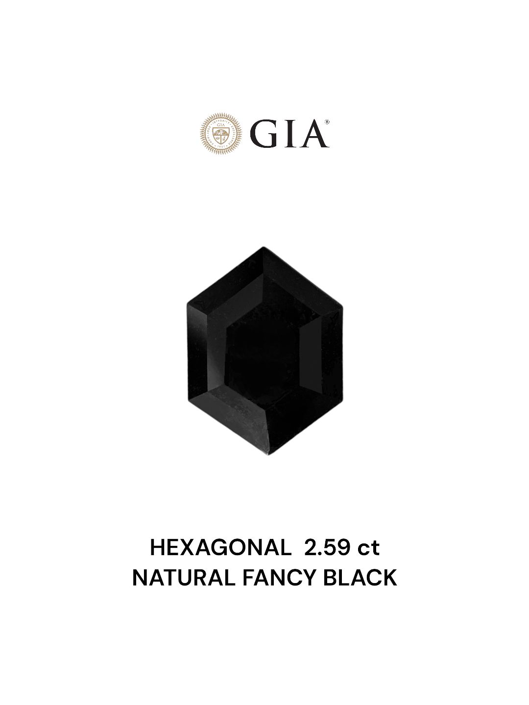 2.59 Carat Hexagonal Diamond Fancy Black VVS2