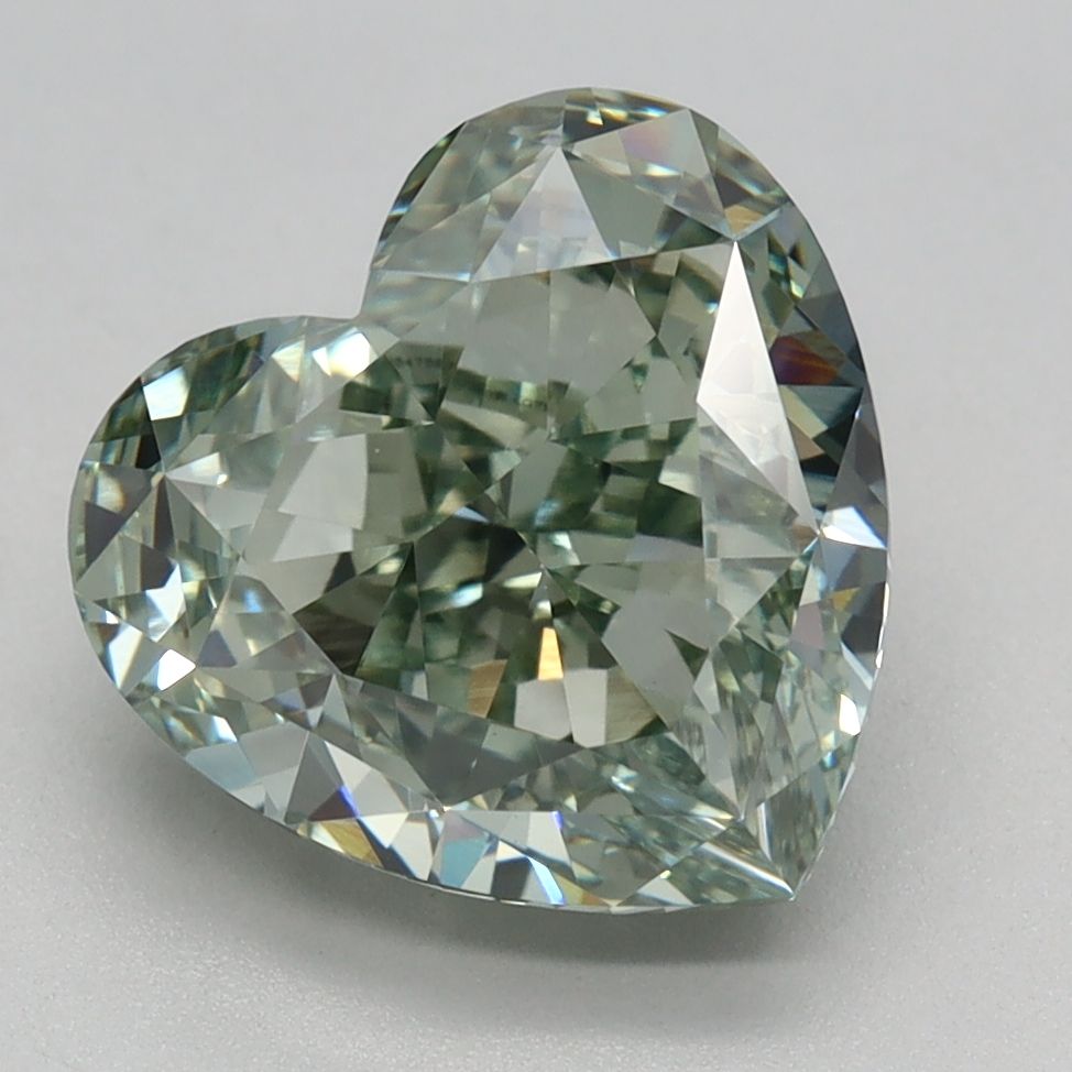 CUORE 3.27ct FANCY VIVIDO VERDE VVS2  EX EX NULLA
