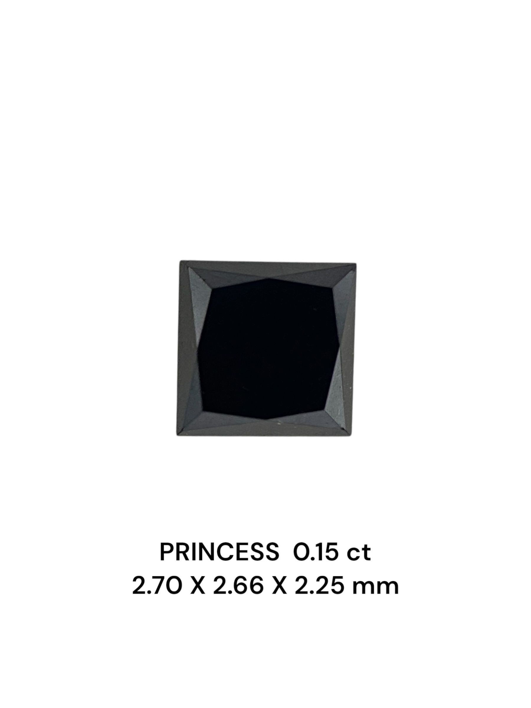 0.15 Carat Princess Diamond Fancy Black VVS2