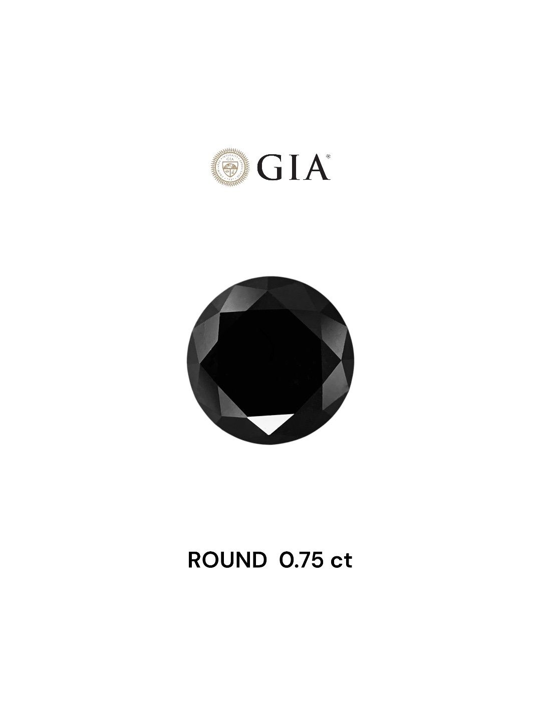 0.75 Carat Round Diamond Fancy Black VVS2