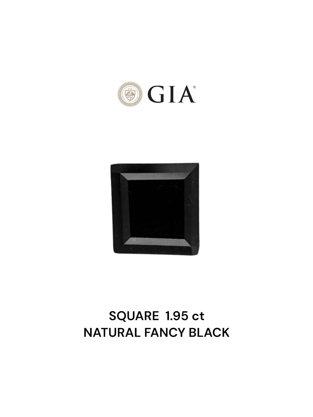 1.95 Carat Square Diamond Fancy Black VVS2
