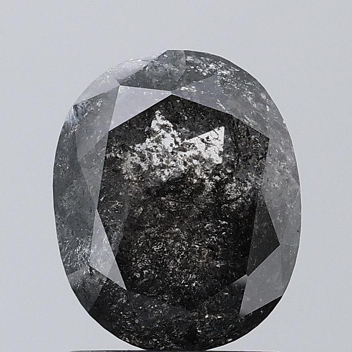 2.26 Carat Oval Diamond Salt and Pepper VVS2