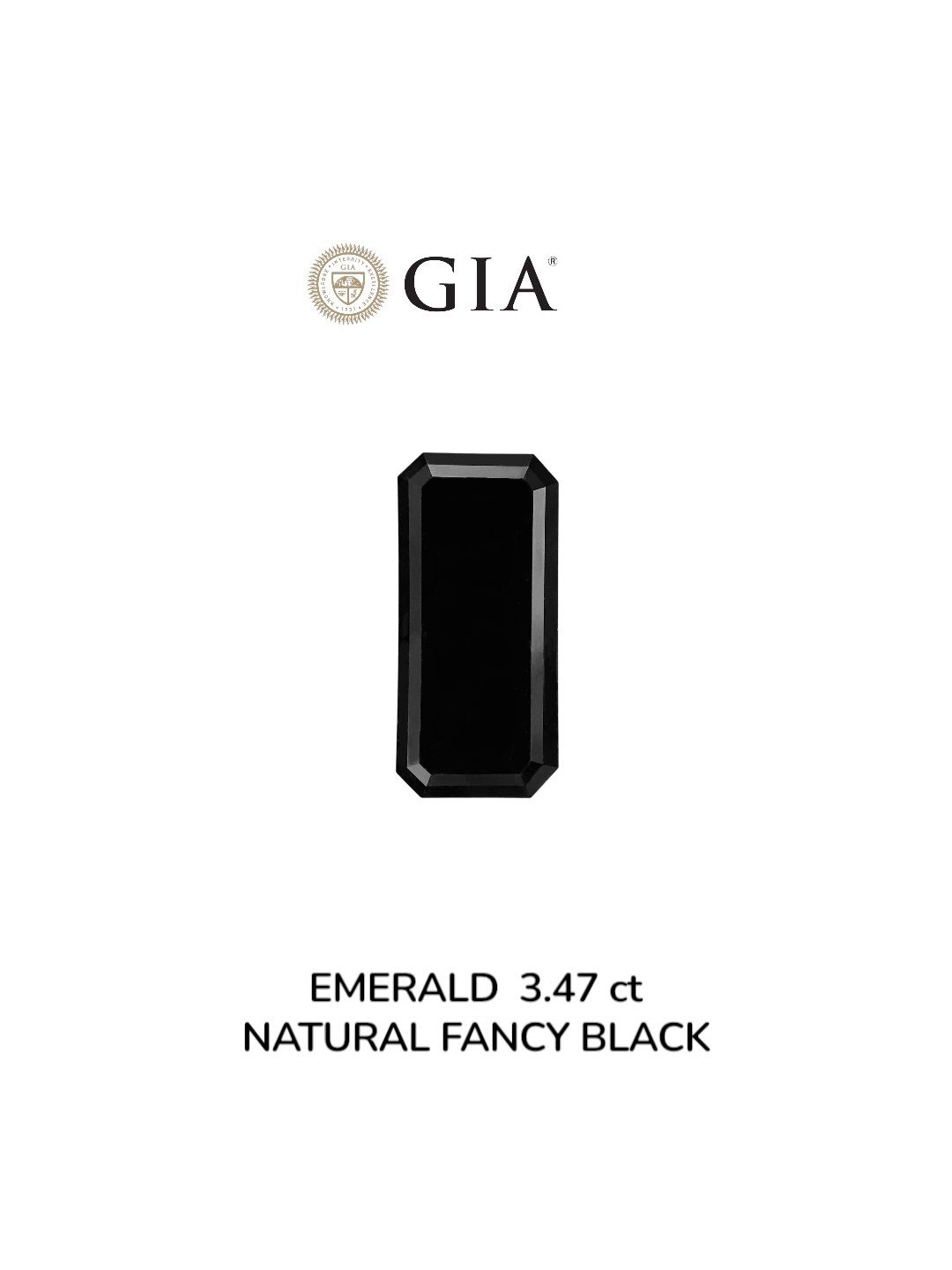 3.47 Carat Emerald Diamond Fancy Black VVS2