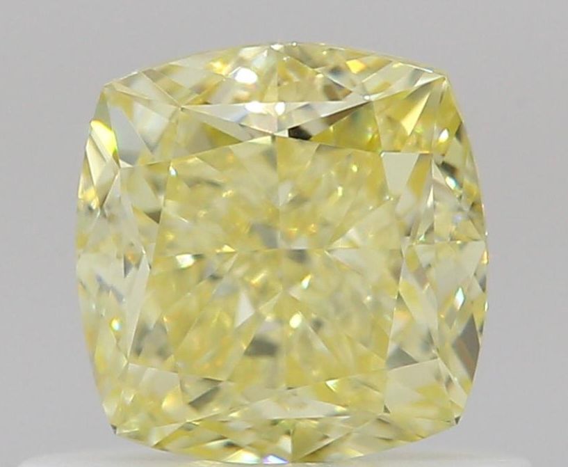 0.71 Carat Cushion brilliant Diamond Fancy Yellow VVS1