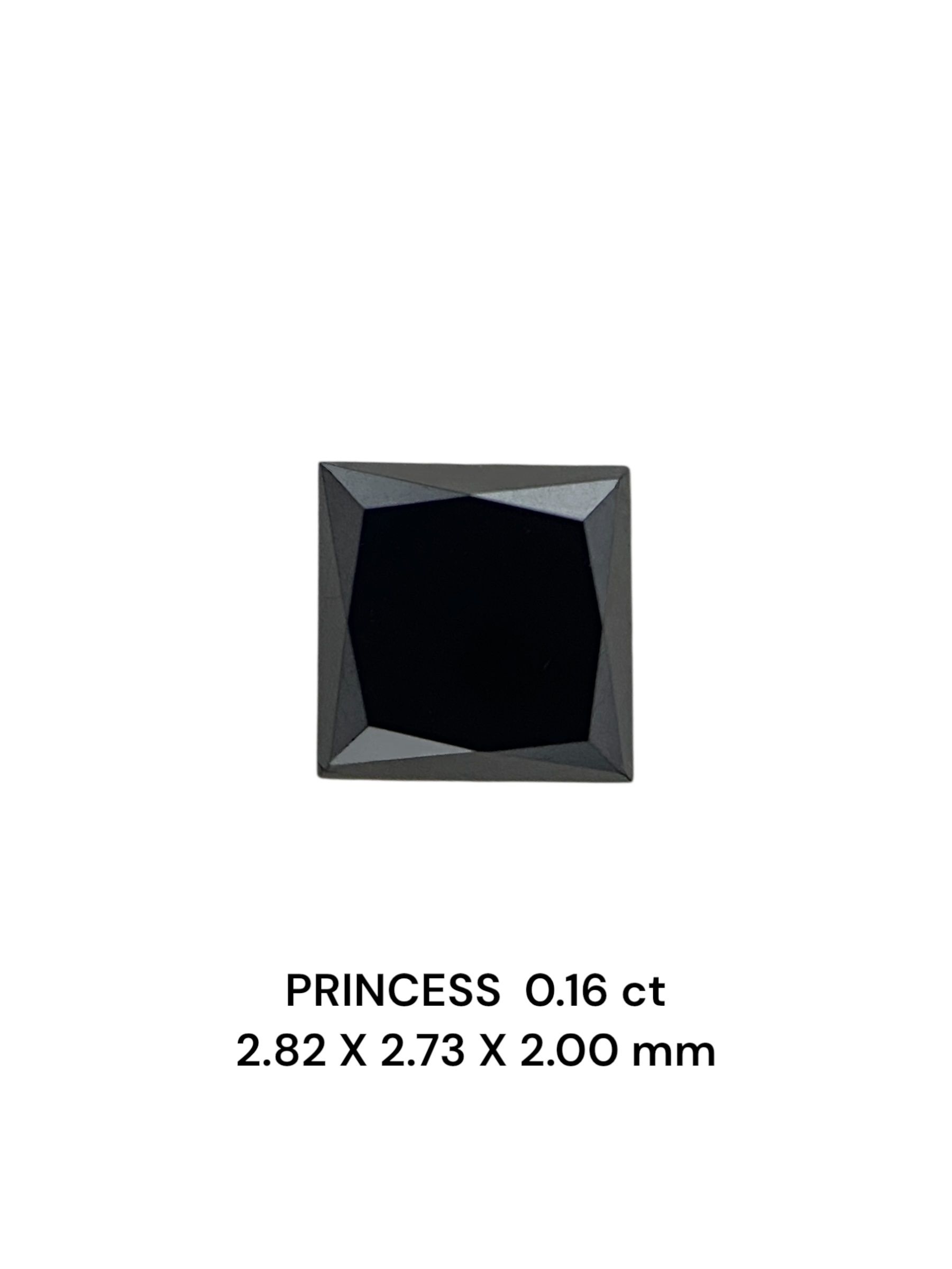 0.16 Carat Princess Diamond Fancy Black VVS2