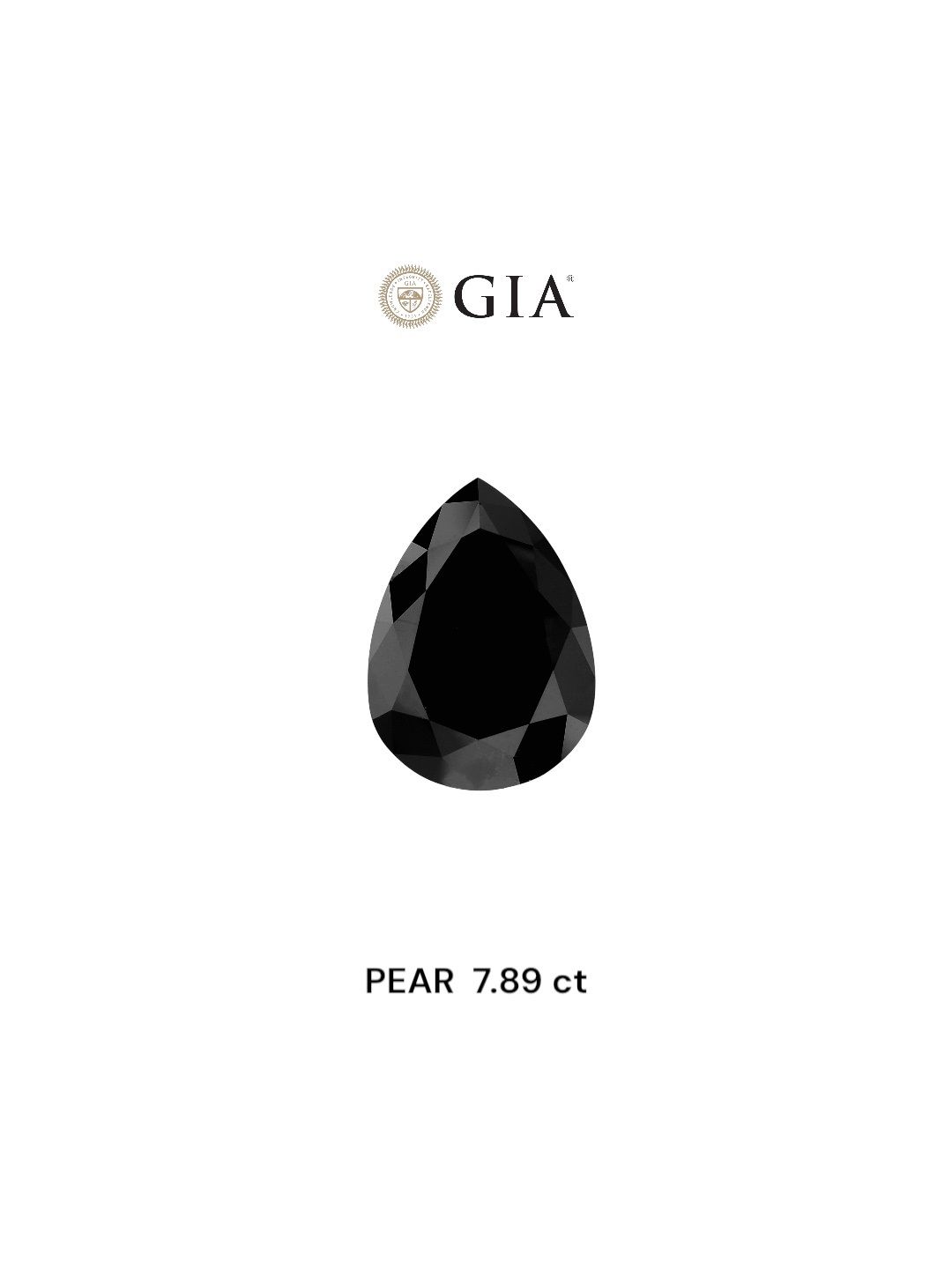 7.89 Carat Pear Diamond Fancy Black VVS2