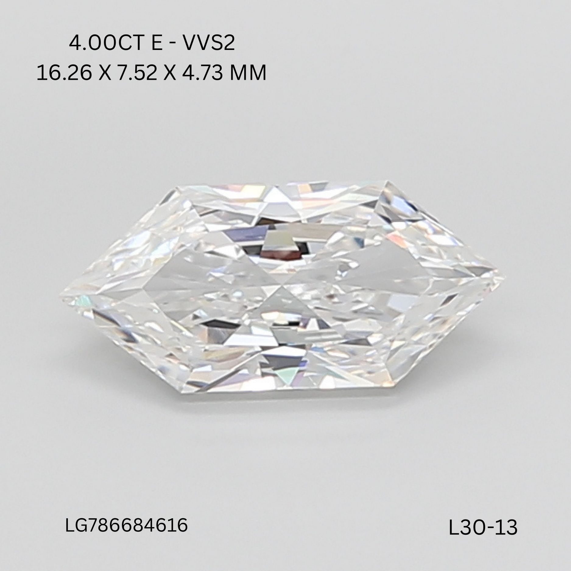 4 ct lab-grown Hexagonal Diamond