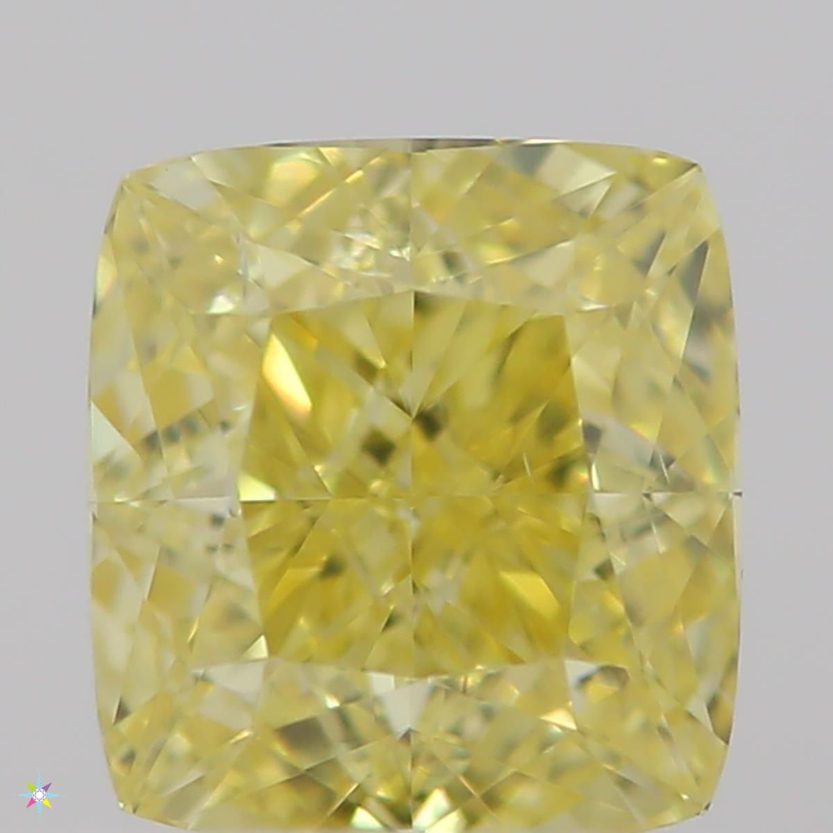 0.45 Carat Cushion brilliant Diamond Fancy Intense  Yellow SI1