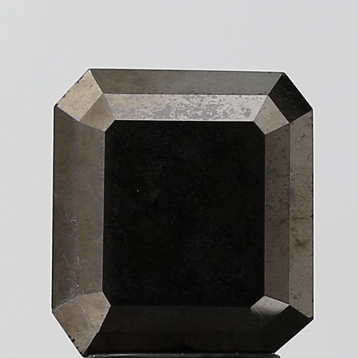 2.94 Carat Emerald Diamond Black VVS2