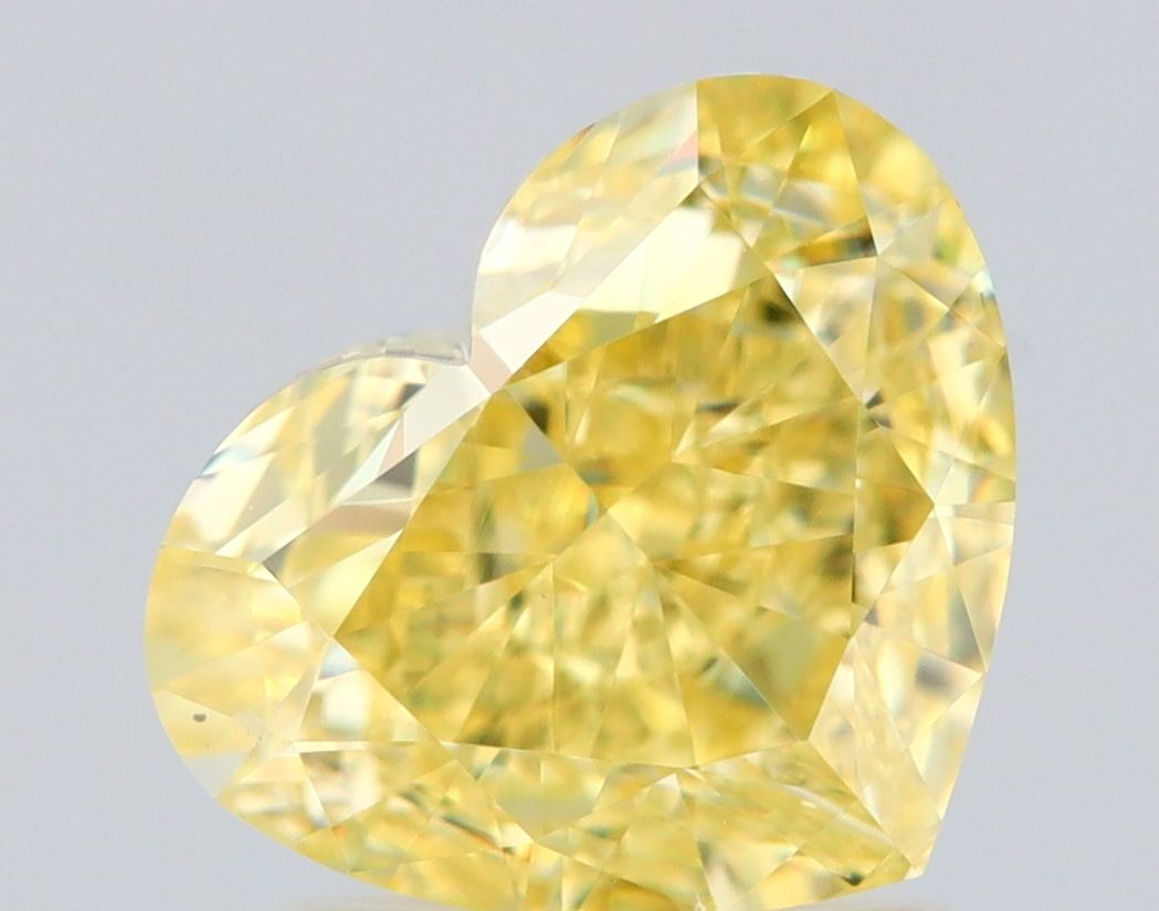 2.01 Carat Heart Diamond Fancy Intense Yellow VS2
