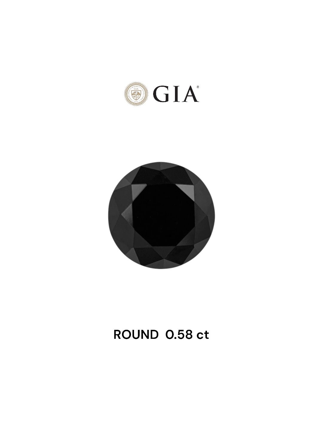 0.58 Carat Round Diamond Fancy Black VVS2