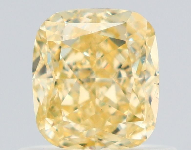 0.72 Carat Cushion brilliant Diamond Fancy Intense Yellow VS2