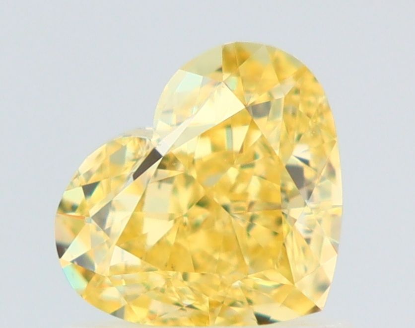 1.01 Carat Heart Diamond Fancy Intense Yellow VS2
